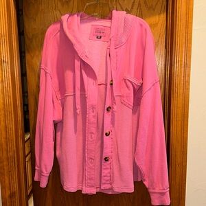 Button up Lumber Jane Waffle hoodie